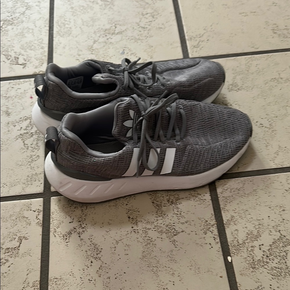 Adidas Gray and White Sneakers